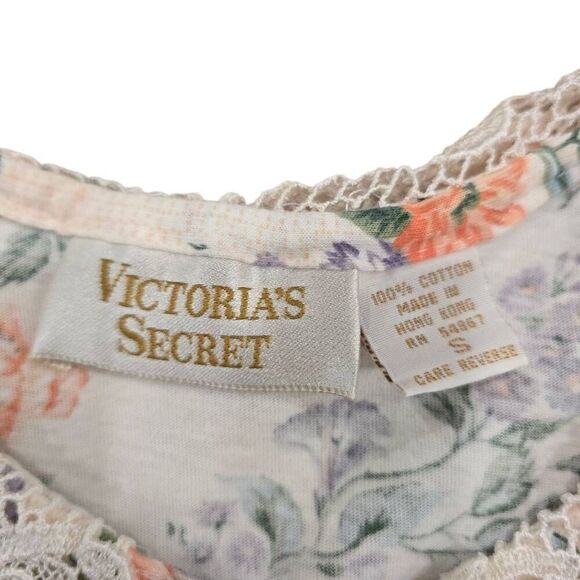 Victoria's Secret Top Vintage VTG Women's Small Floral 100% Cotton Embroidered C - Picture 4 of 6